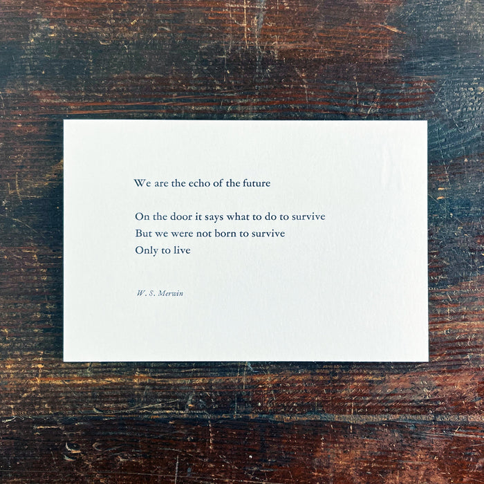Only to Live notecard