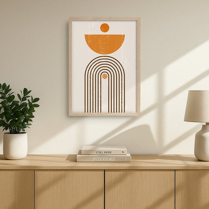 Orange Boho Sun Arch Wall Art Print from our Australian Made Framed Wall Art, Prints & Posters collection by Profile Australia
