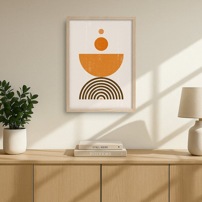 Orange Boho Sun Bowl Wall Art Print from our Australian Made Framed Wall Art, Prints & Posters collection by Profile Australia