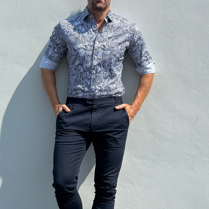 Paisley Print Party Shirt - Navy Paisley