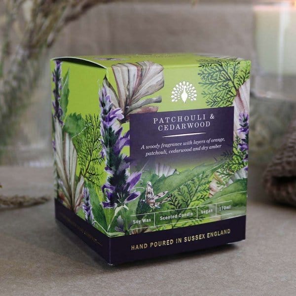Patchouli and Cedarwood Scented Candle from our Candles collection by The English Soap Company