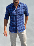 Plaid Linen - Blue on Blue Plaid Linen