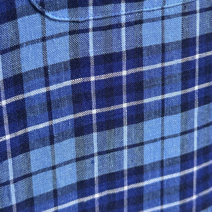 Plaid Linen - Blue on Blue Plaid Linen