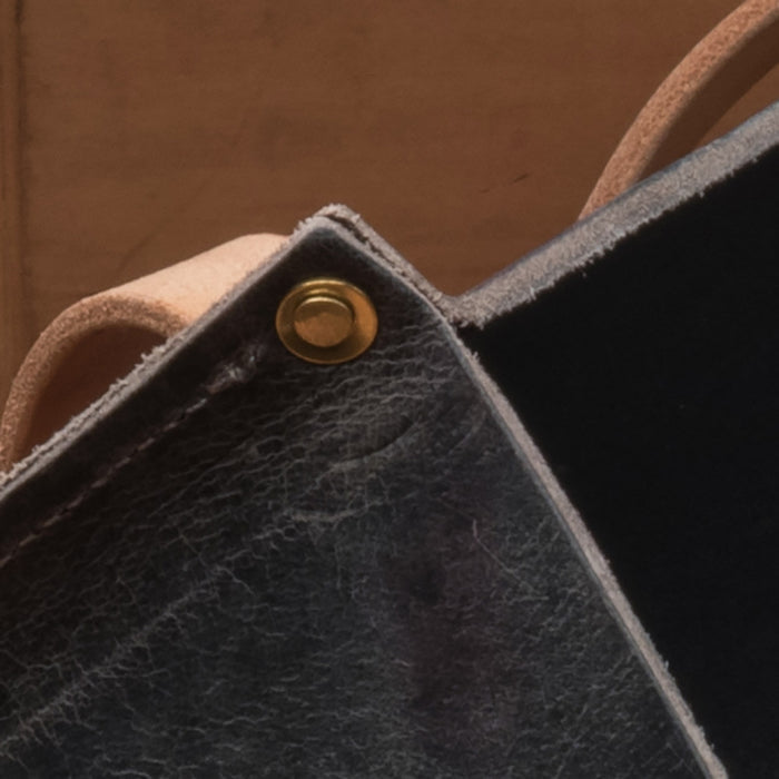 Portable Leather Tool Bag- Blue