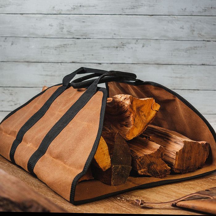 Premium Waxed Canvas Log Carrier