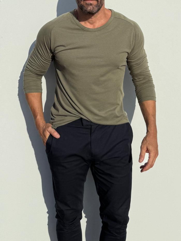 Raglan Sleeve T-shirt in Tedra™ - Army Green