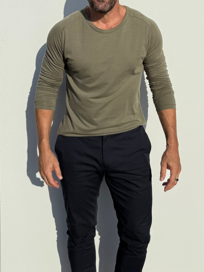 Raglan Sleeve T-shirt in Tedra™ - Army Green