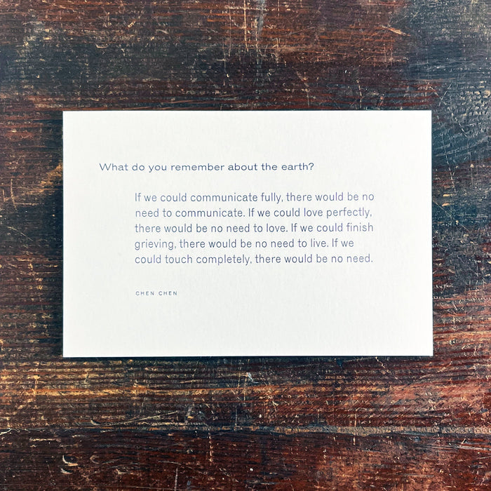 Remember the Earth notecard