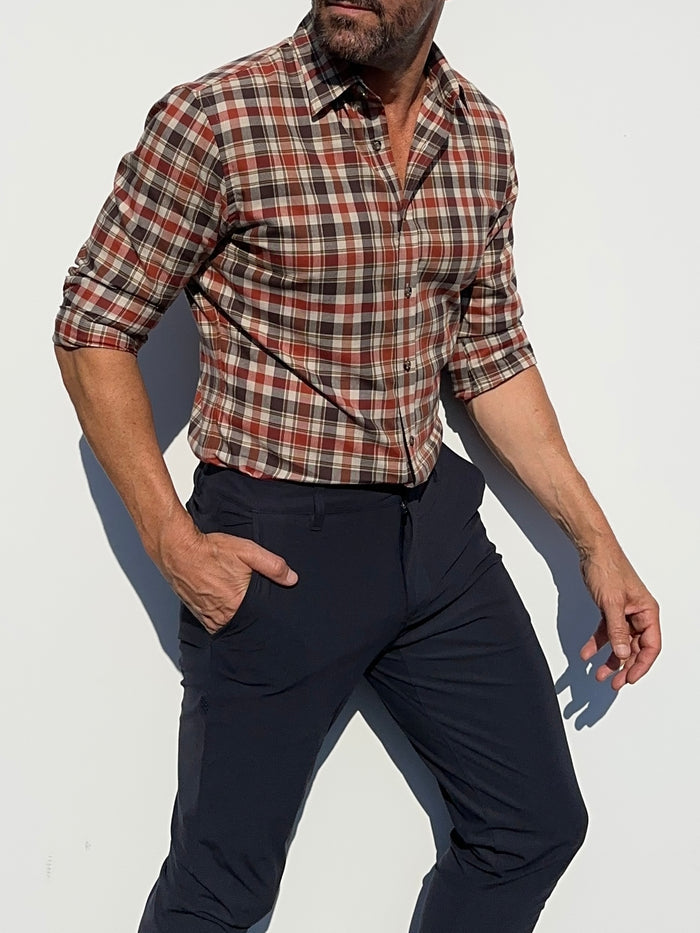 Rust & Brown Plaid Flannel - Rust & Brown