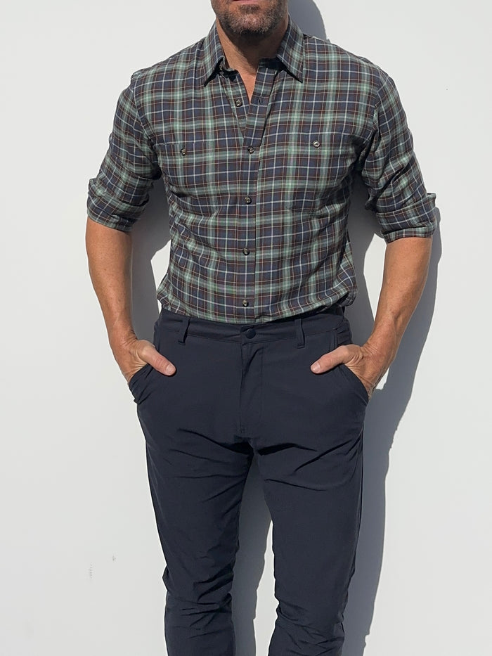 Sage, Blue & Brown Flannel - Sage Blue Brown