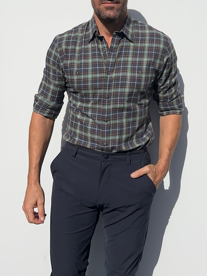 Sage, Blue & Brown Flannel - Sage Blue Brown
