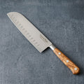Scalloped Santoku Knife 18cm Olivewood