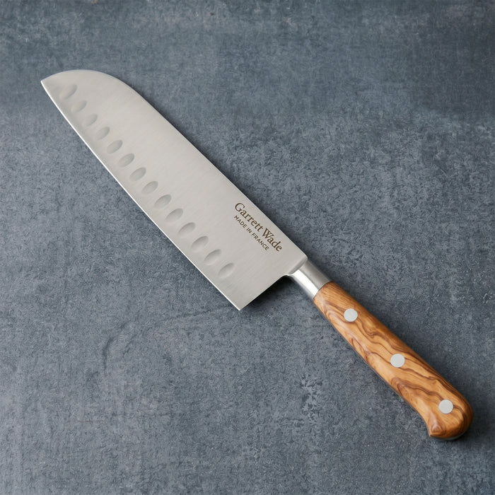 Scalloped Santoku Knife 18cm Olivewood