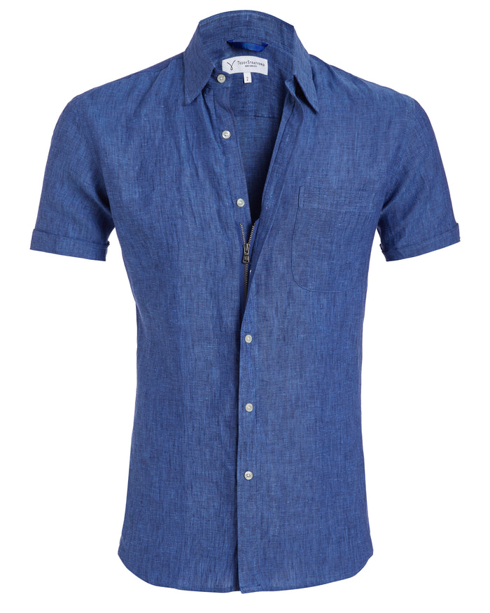 Short Sleeve 1-Pocket Linen - Tan Khaki