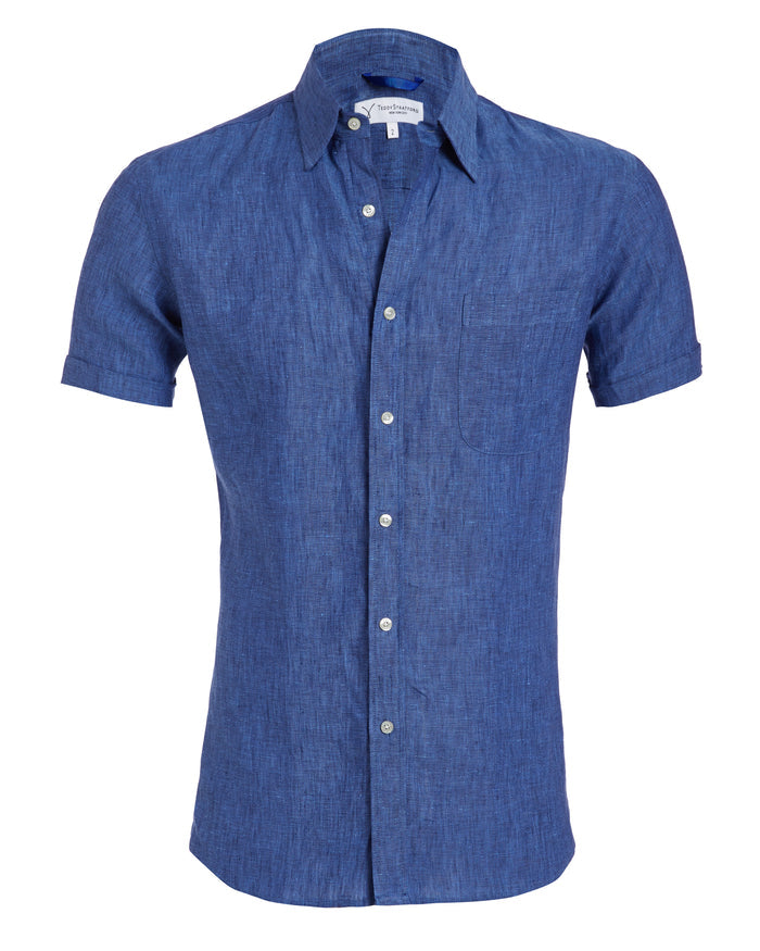 Short Sleeve 1-Pocket Linen - Tan Khaki