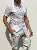 Short Sleeve Linen Raider Shirt - Small Batch Series - White