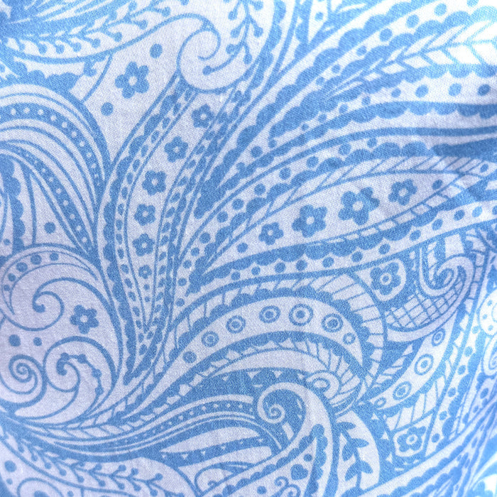 Short Sleeve Paisley Party Shirts - Light Blue