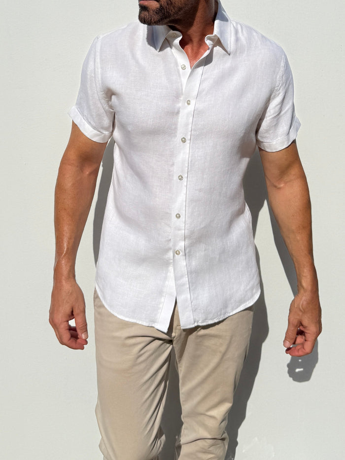 Short Sleeve Robust Linen - Ivory