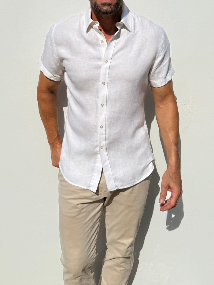 Short Sleeve Robust Linen - Ivory