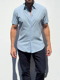 Short Sleeve Seersucker - Light Blue- Small Batch #705
