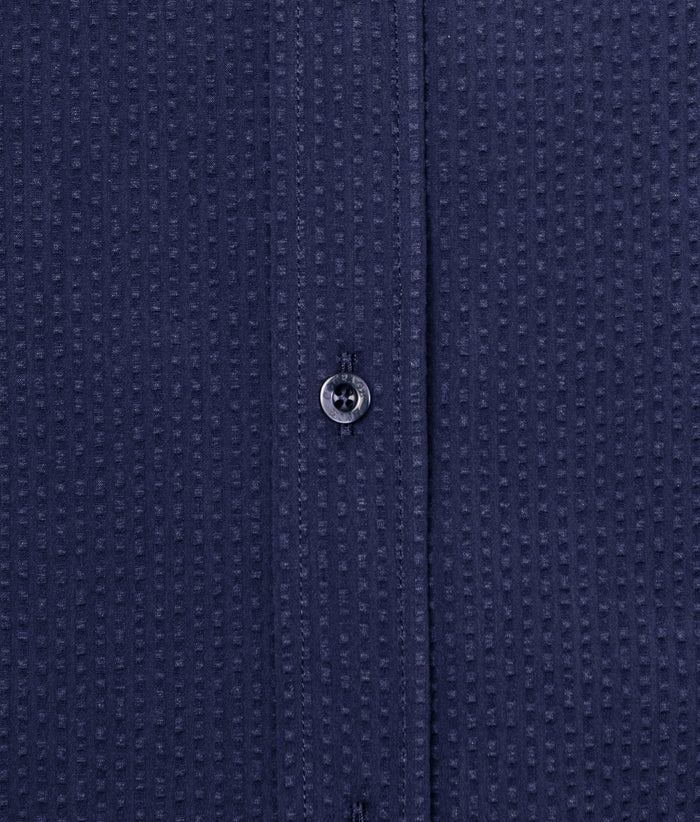 Short Sleeve Seersucker - Navy- Small Batch #703