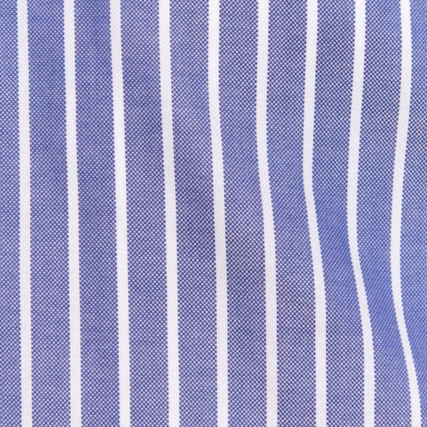Short Sleeve Striped Oxford - Indigo White Stripe