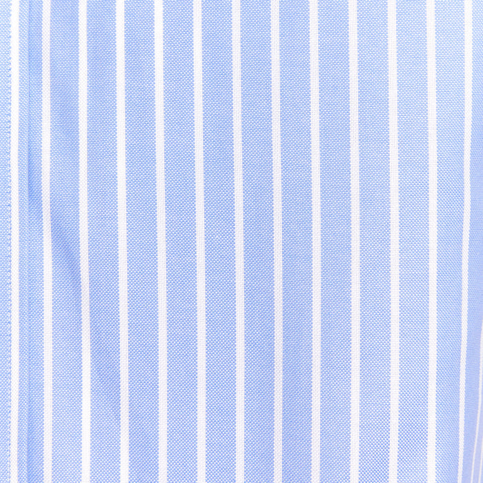 Short Sleeve Striped Oxford - Light Blue White Stripe