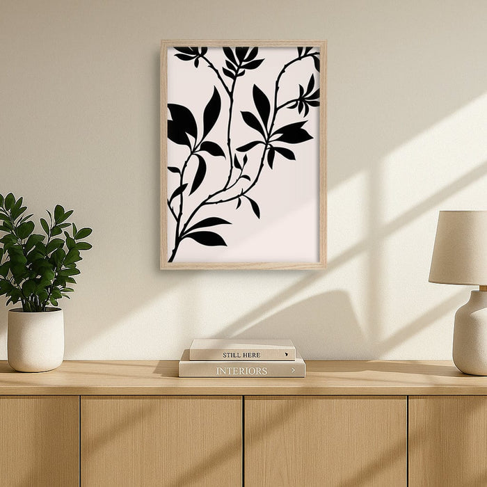Silhouette Branch Leaves Day Wall Art Print from our Australian Made Framed Wall Art, Prints & Posters collection by Profile Australia