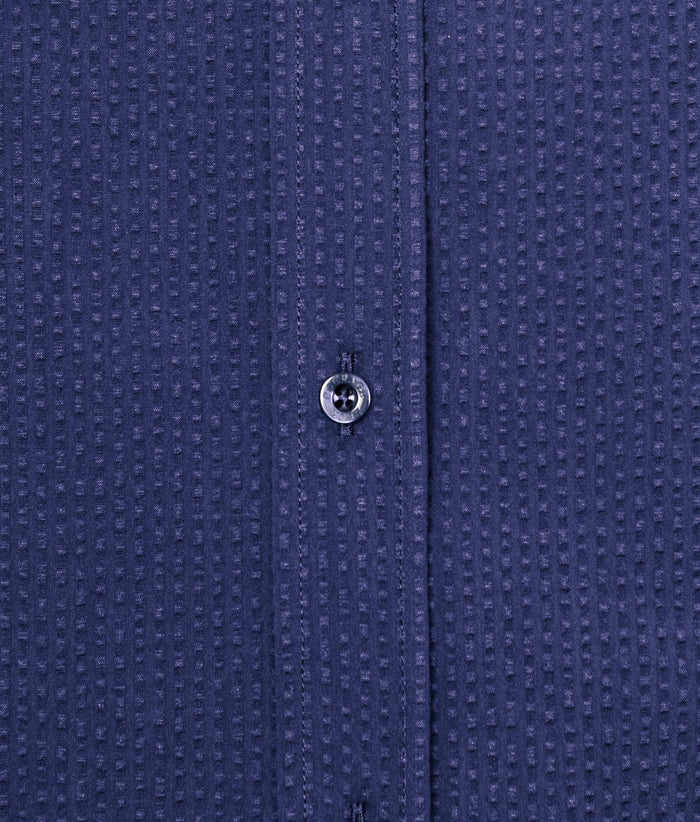 Solid Seersucker Long Sleeve - Midnight Blue