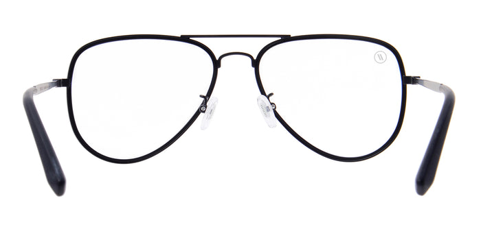 Spider Jet Blue Light Glasses - Matte Black Stainless Steel Frame with Clear Lens Blue Light | $48 US | Blenders Eyewear