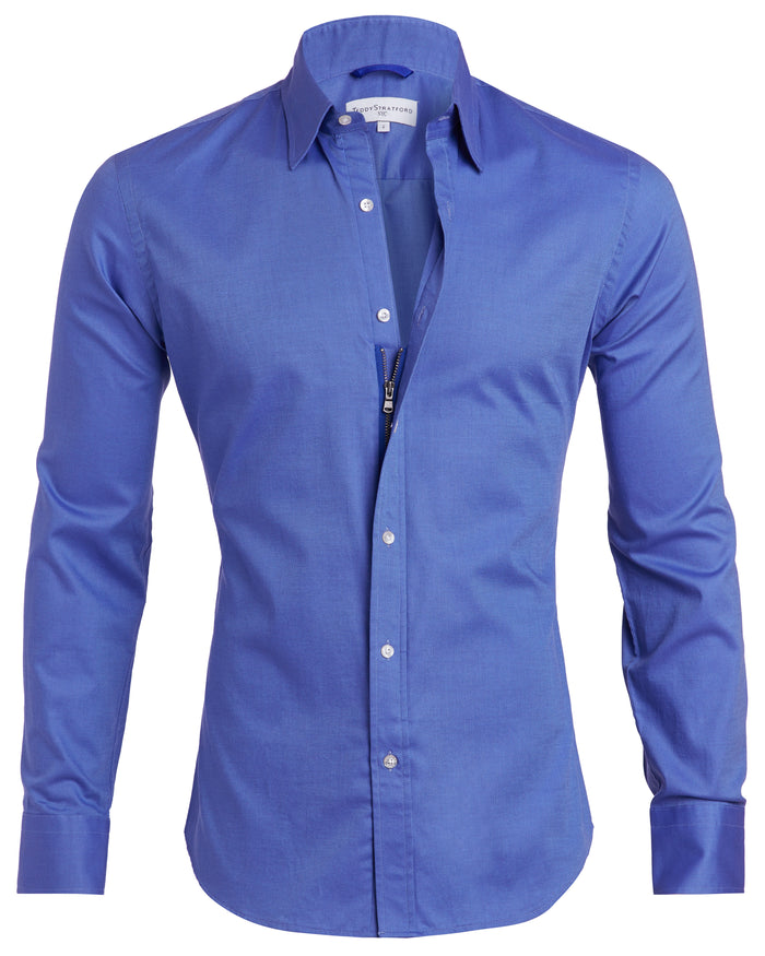 Stretch Royal Oxford - Cerulean Blue