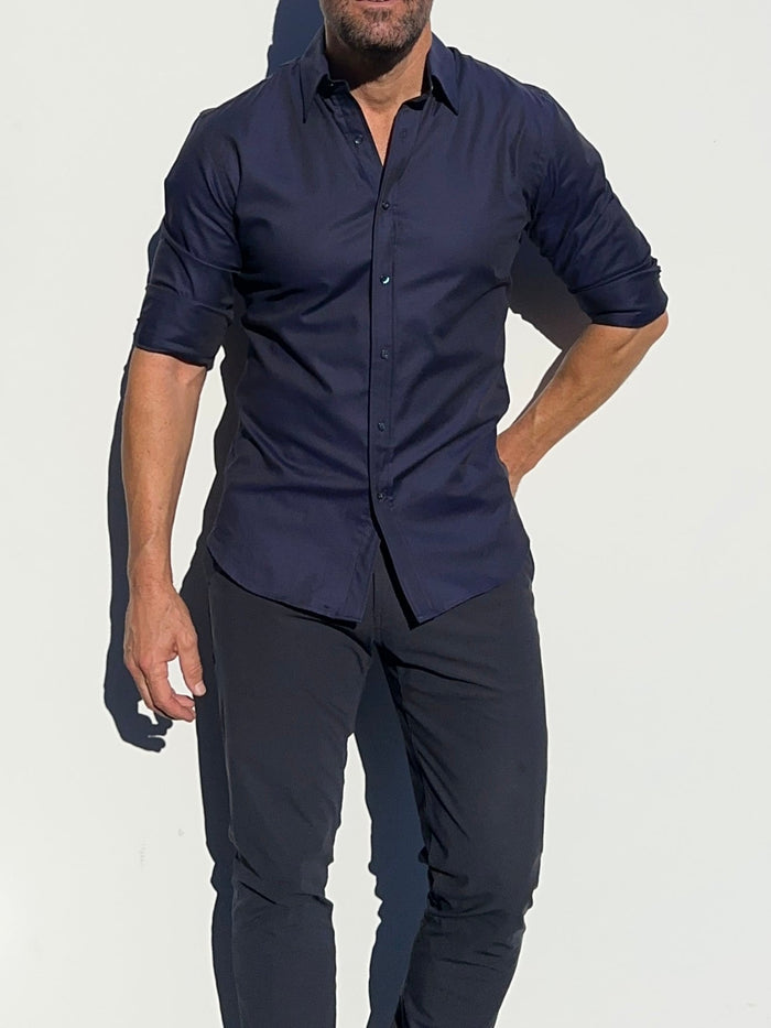 Stretch Royal Oxford - Midnight Blue