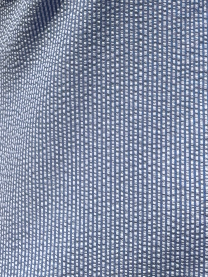 Striped Seersucker - Light Blue Stripe