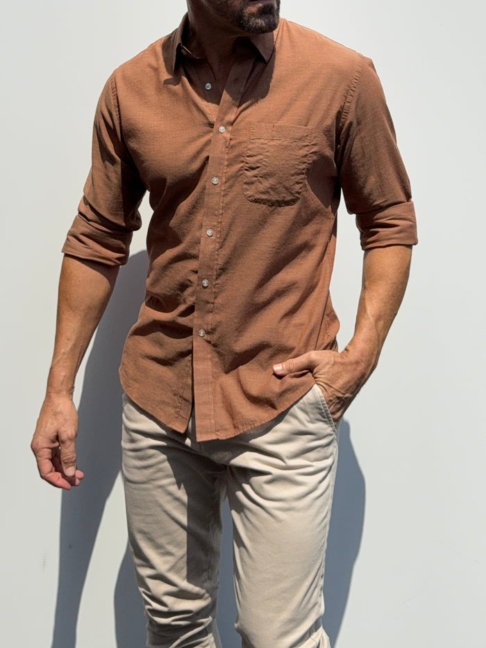 Super Lightweight Cotton- Long Sleeve - Burnt Orange