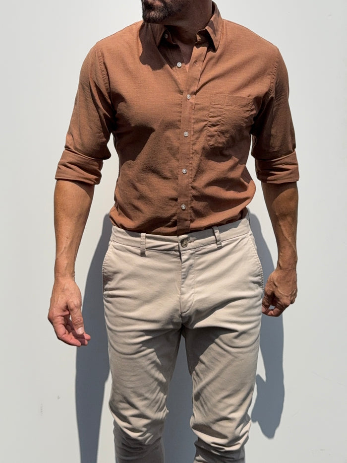 Super Lightweight Cotton- Long Sleeve - Burnt Orange