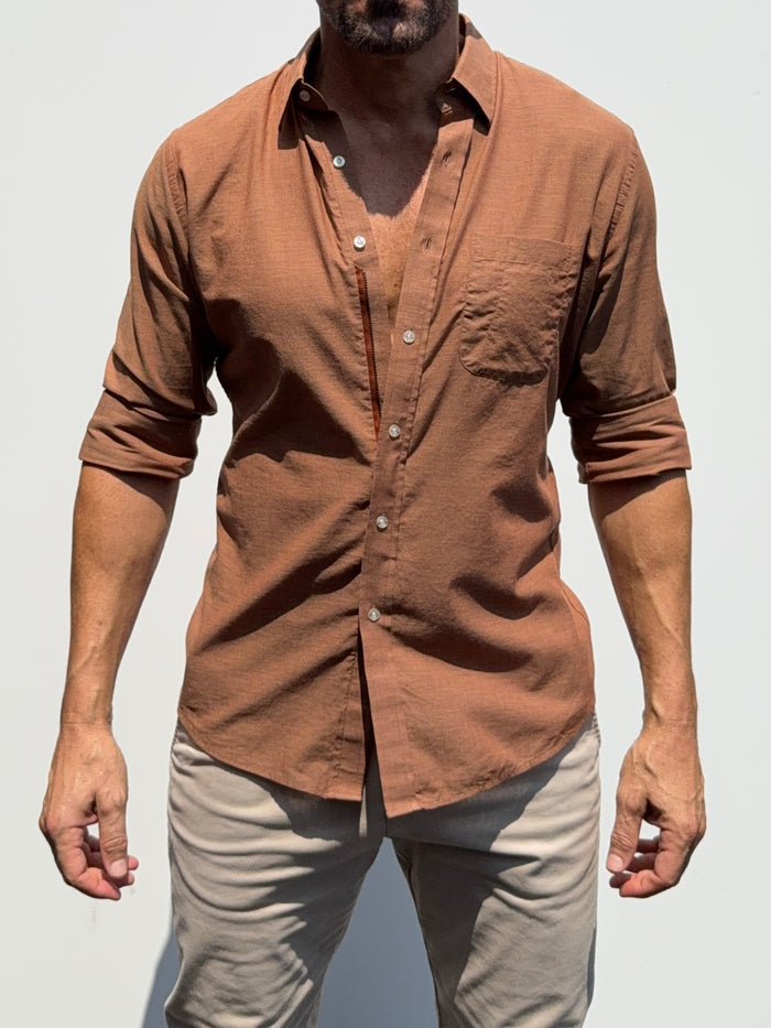Super Lightweight Cotton- Long Sleeve - Burnt Orange