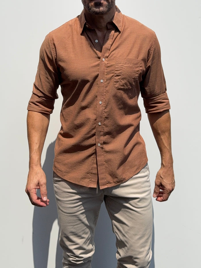 Super Lightweight Cotton- Long Sleeve - Burnt Orange