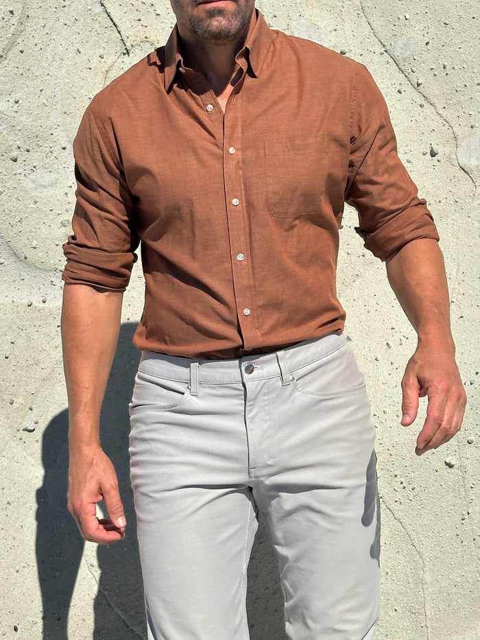 Super Lightweight Cotton- Long Sleeve - Burnt Orange