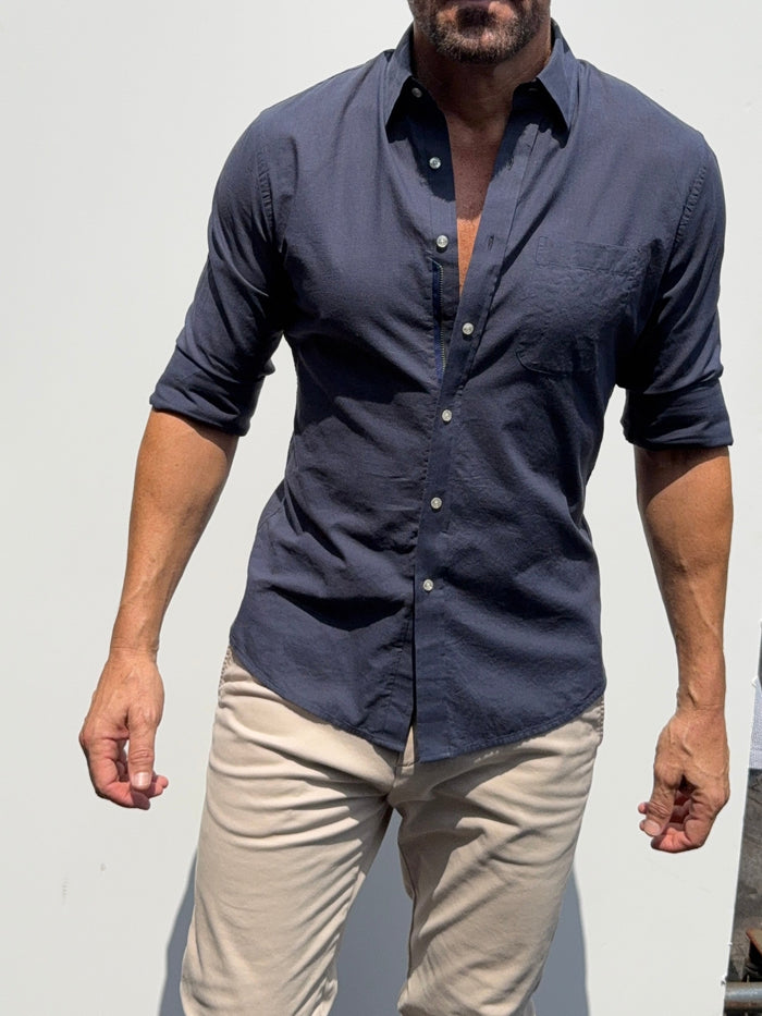 Super Lightweight Cotton- Long Sleeve - Navy