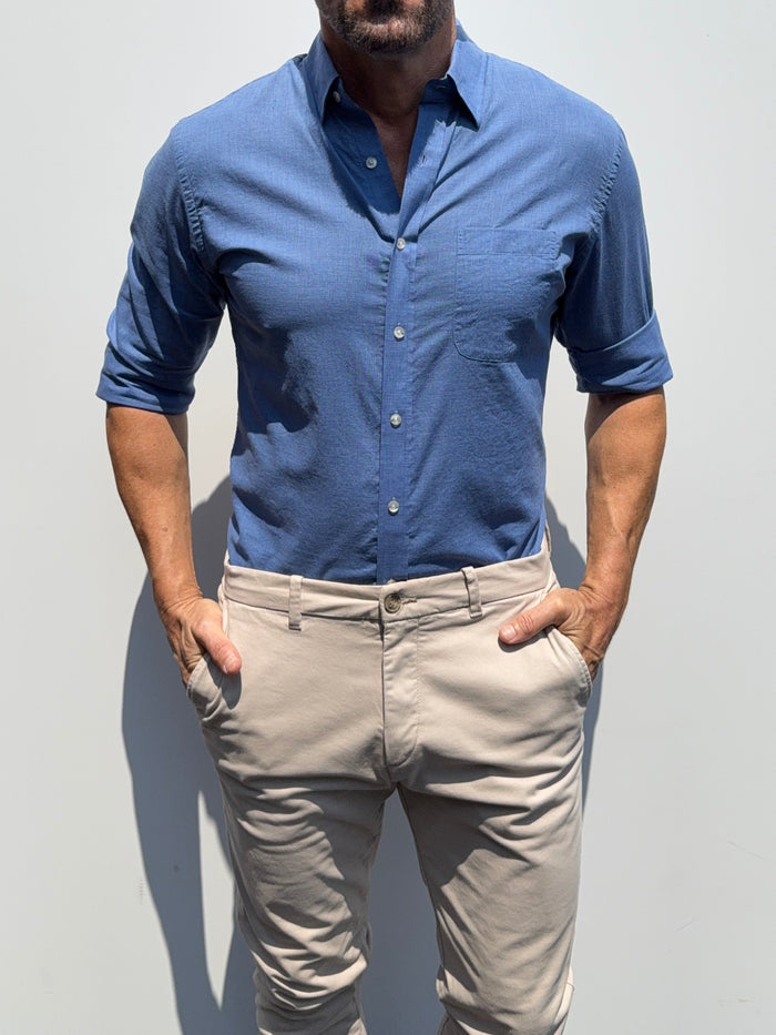Super Lightweight Cotton- Long Sleeve - Pacific Blue