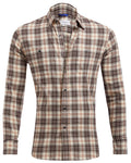 Tan & Brown Plaid Flannel - Tan & Brown