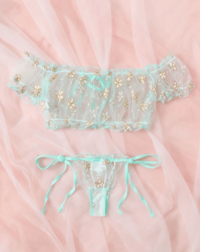 sheer lingerie blue
