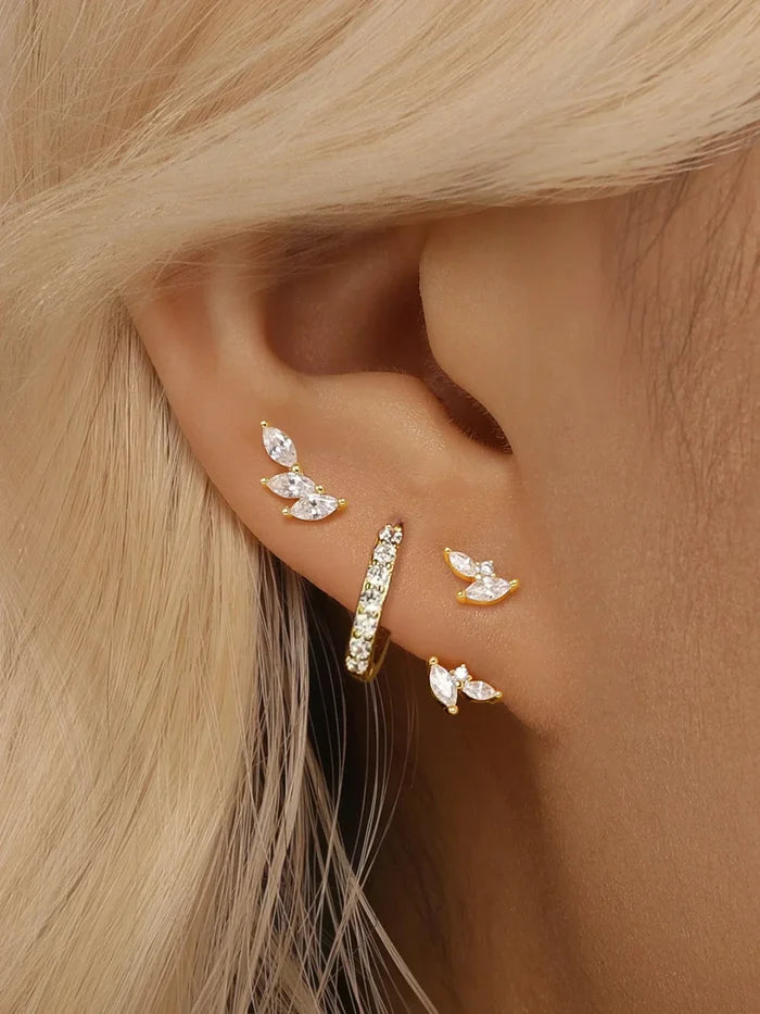 Tereza | Gold-Plated Line Clean Delicate Earrings