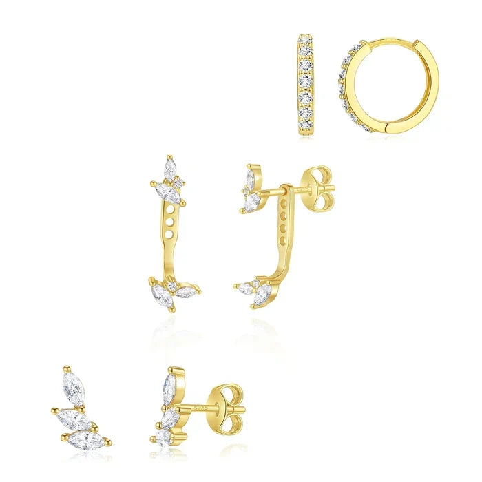 Tereza | Gold-Plated Line Clean Delicate Earrings