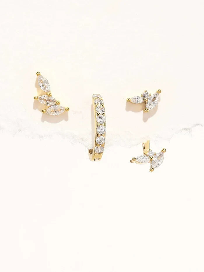 Tereza | Gold-Plated Line Clean Delicate Earrings
