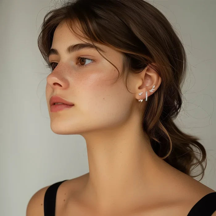 Tereza | Gold-Plated Line Clean Delicate Earrings