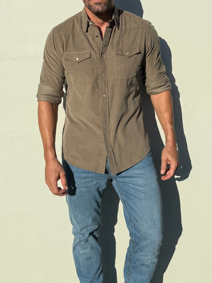 The Corduroy Western - Army Green