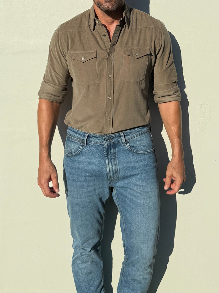 The Corduroy Western - Army Green
