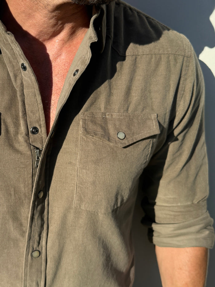 The Corduroy Western - Army Green