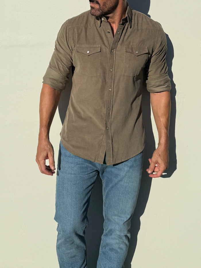 The Corduroy Western - Army Green
